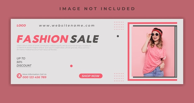 Women fashion sale social media Facebook cover template