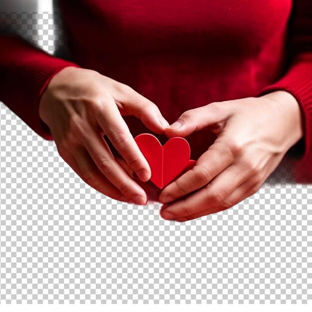 PSD women hand holding heart heart disease concept