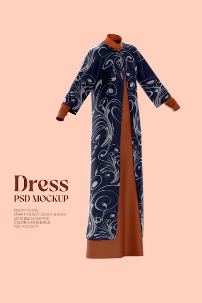 Women Long Dress PSD Mockup