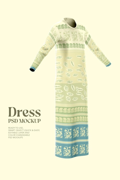 Women Long Dress PSD Mockup