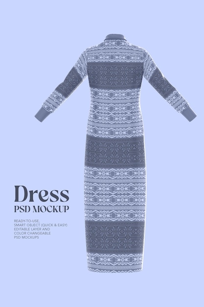 Women Long Dress PSD Mockup