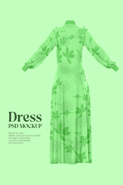 Women Long Dress PSD Mockup