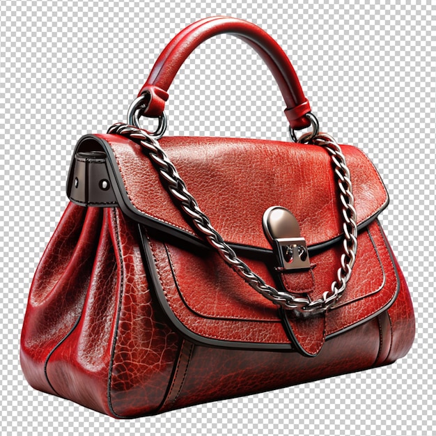 women red bag on transparent background