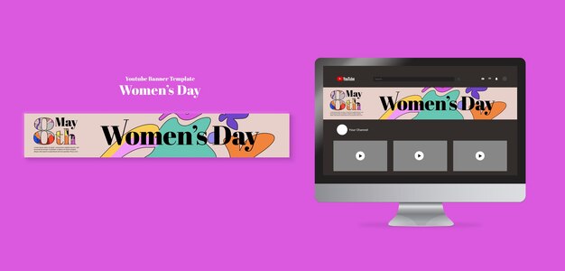 PSD women's day celebration youtube banner