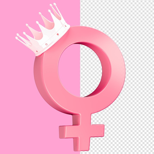 WOMEN'S DAY CROWN SYMBOL 3D