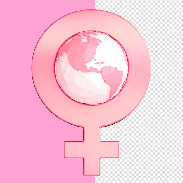 WOMEN'S DAY FEMALE PLANET 3D SYMBOL