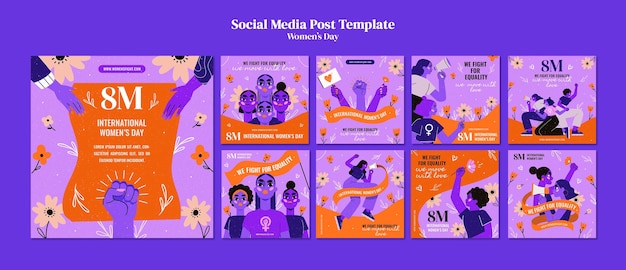 Women's day instagram post design template