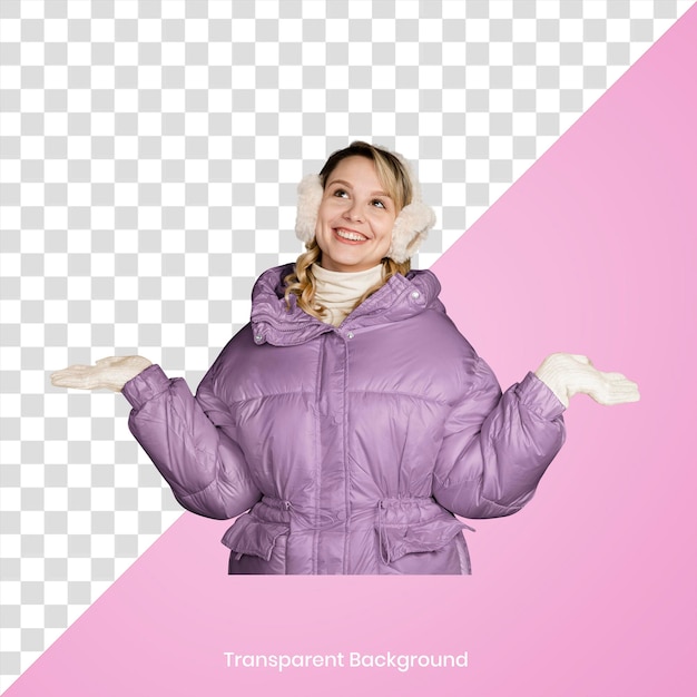 PSD women39s winter outfit png sticker transparent background