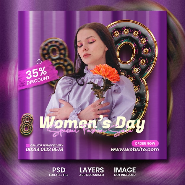 Womens day fashion sale banner post design