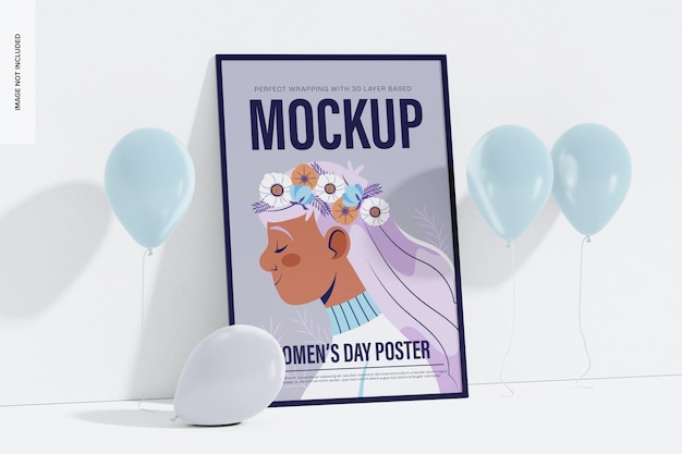 Womens Day Poster Mockup, Leaned