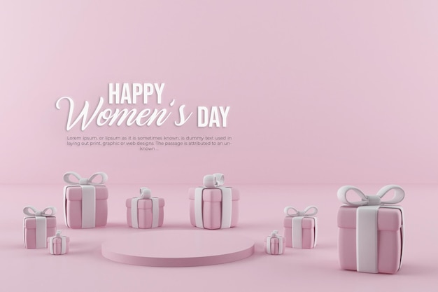 Womens day with illustration and love background