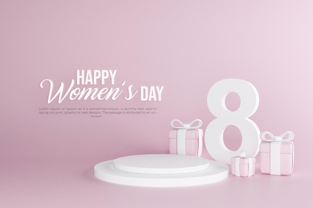 Womens day with illustration and love background