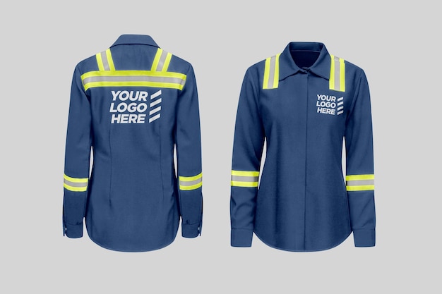 PSD womens hi vis work shirt mockup