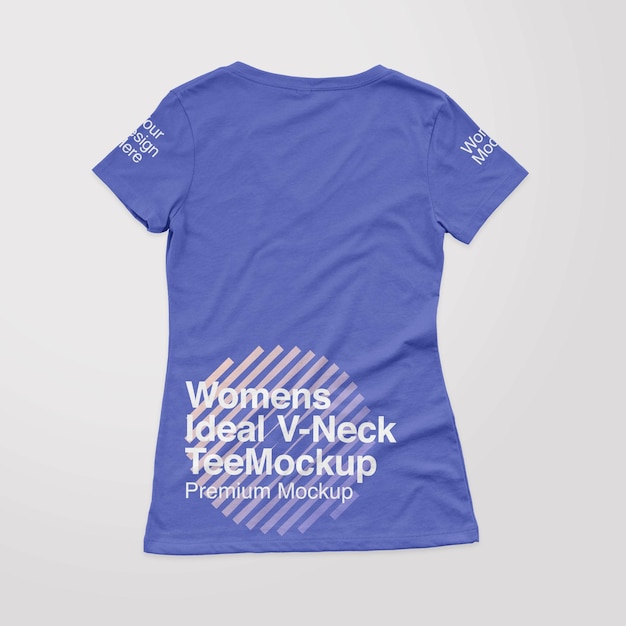 Womens Ideal Vneck Tee Back Mockup