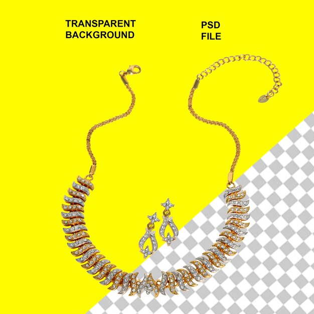 PSD womens jewellery on transparent isolated background