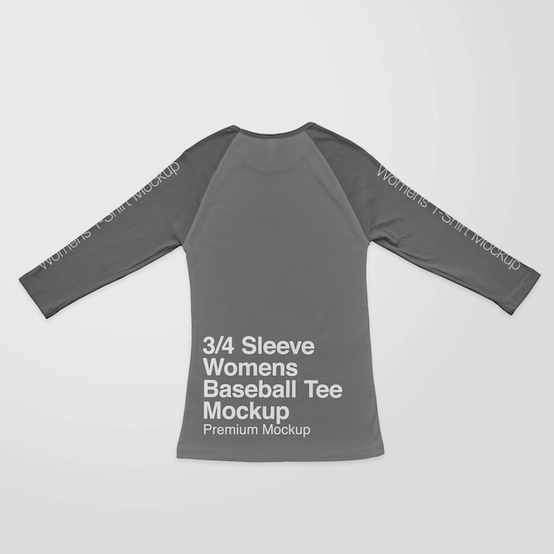 Womens Sleeve baseball Tee Back Mockup