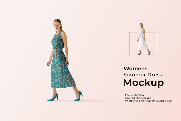 Womens summer dress mockup