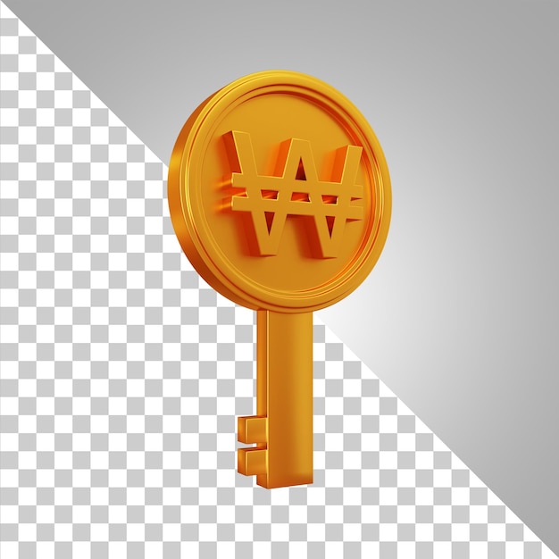 Won Gold Key 3d Rendering