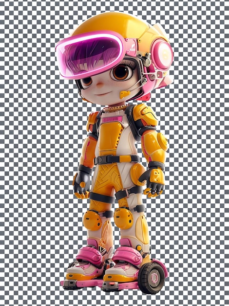 Wonderful Futuristic Hoverboard Gang Member character isolated on transparent background