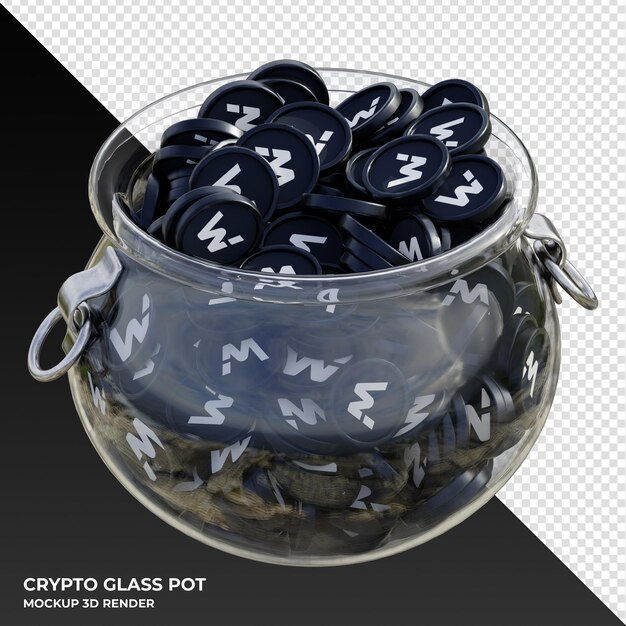 WOO Network WOO crypto coin Clear Glass Pot