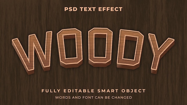 Wood cowboy editable text effect