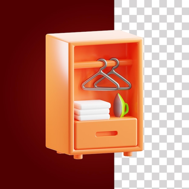 Wood Cupboard 3D Icon