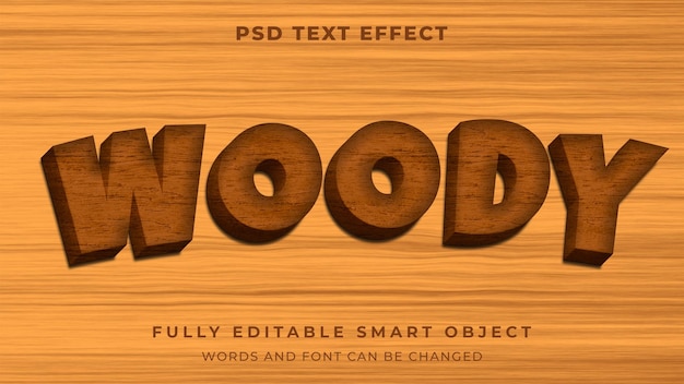 Wood editable text effect