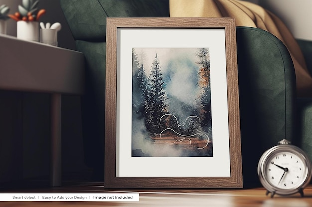 PSD wood frame mockup home frame mockup psd wooden frame mockup boho frame mockup photo mockup