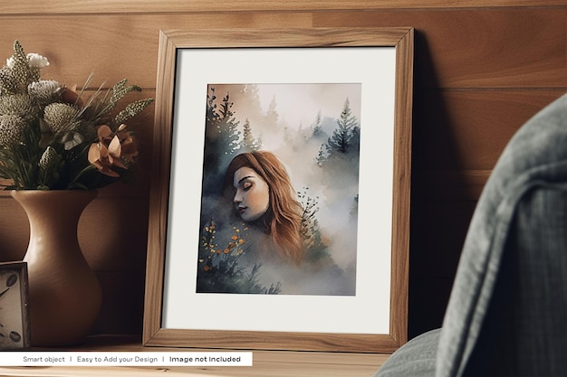 Wood Frame Mockup Home Frame Mockup PSD Wooden Frame Mockup Boho Frame mockup Photo Mockup