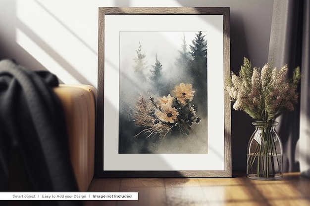 Wood Frame Mockup Home Frame Mockup PSD Wooden Frame Mockup Boho Frame mockup Photo Mockup