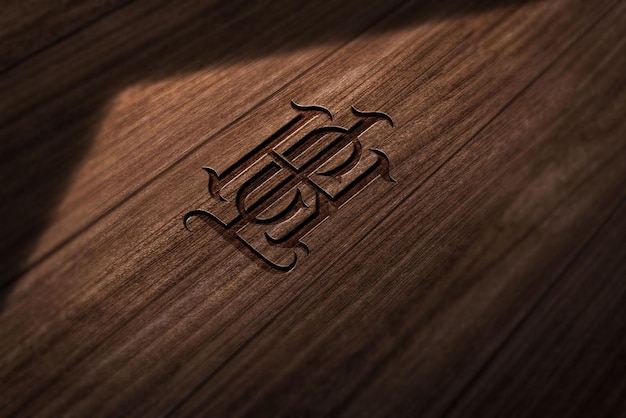 Wood Logo Mockup