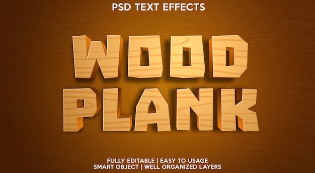 Wood Plank  Editable Text Effect Modern