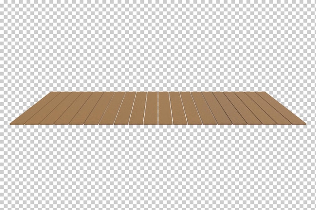 Wood plank floor isolated 3D rendering