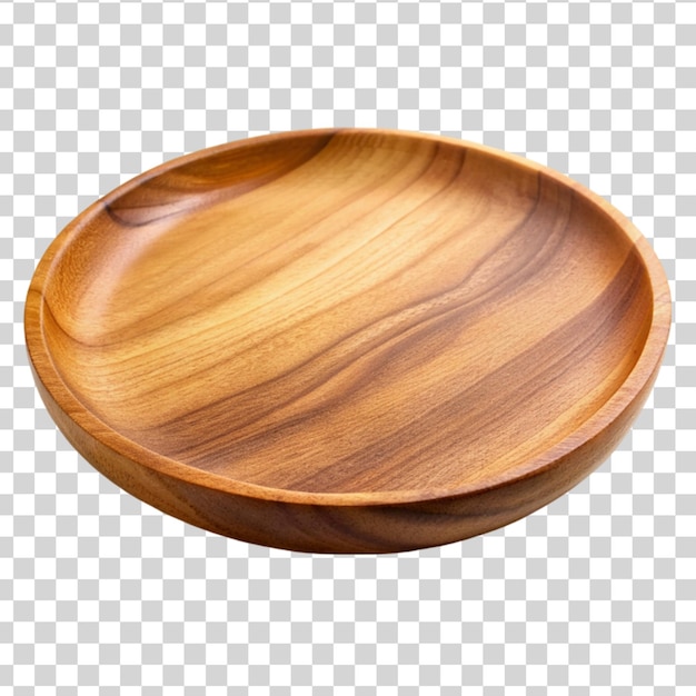 A wood plate isolated on Transparent background