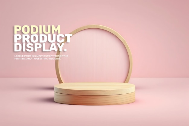 wood podium stage display mockup for product presentation scene for product display 3d rendering