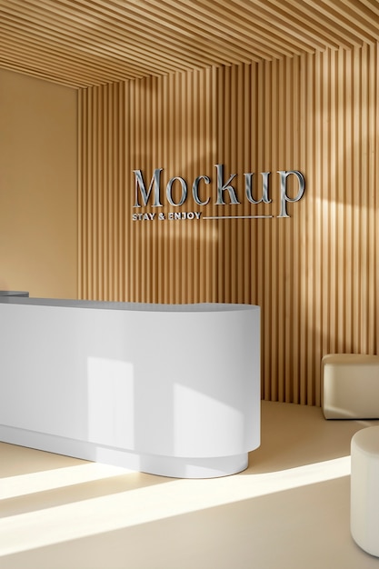 PSD wood  reception mockup