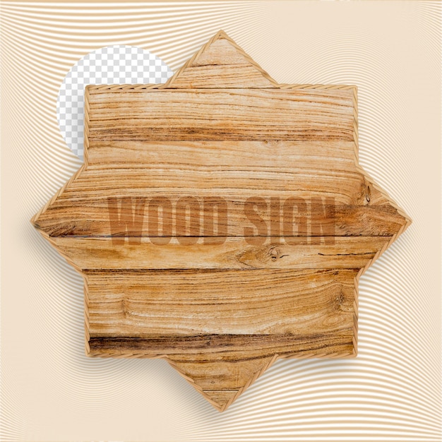 wood sign 3d render