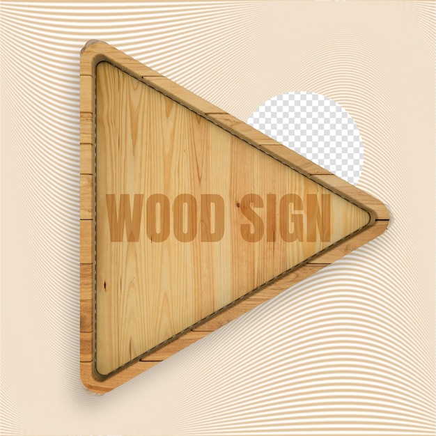 wood sign 3d render