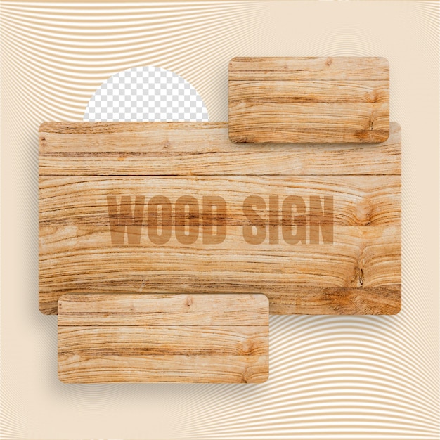 PSD wood sign 3d render