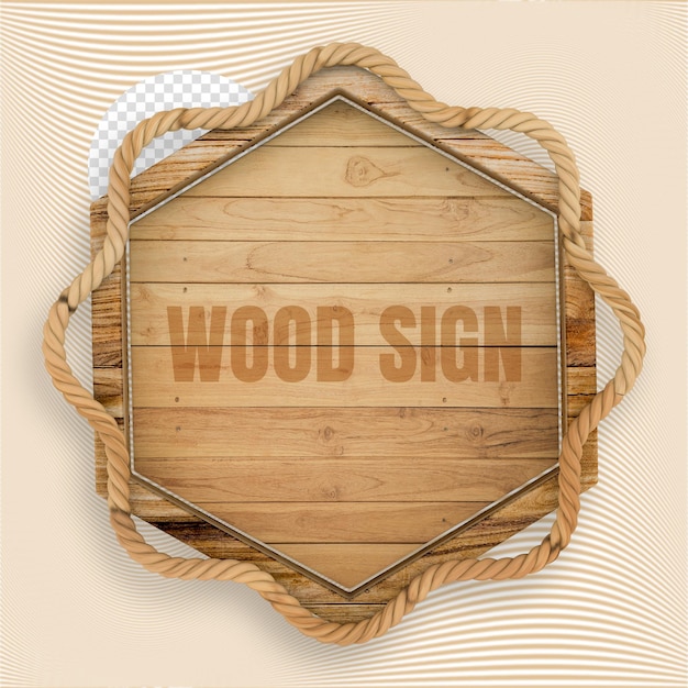 wood sign 3d render