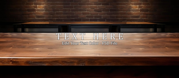 wood table on blur of cafe coffee shop bar background Generative AI