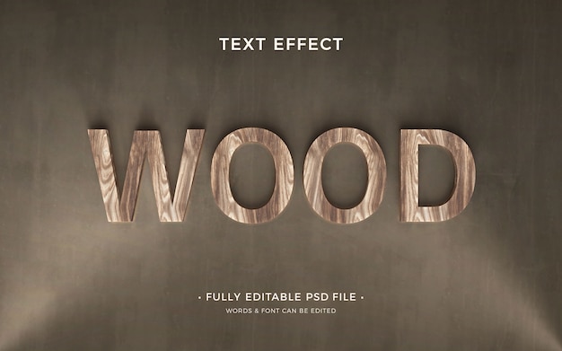 PSD wood text effect design