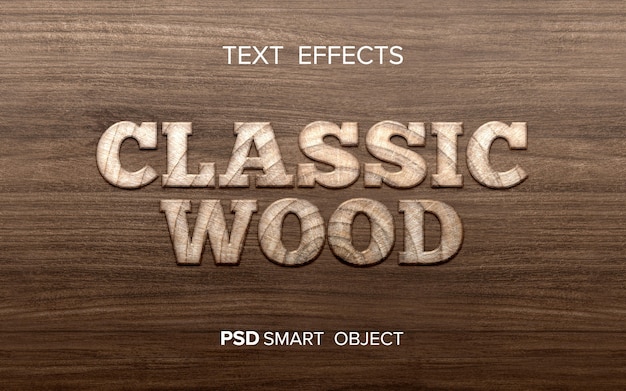 Wood text effect mock-up