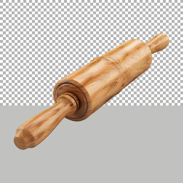 Wooden Belan or Pin Roller on Transparent background Ai Generated