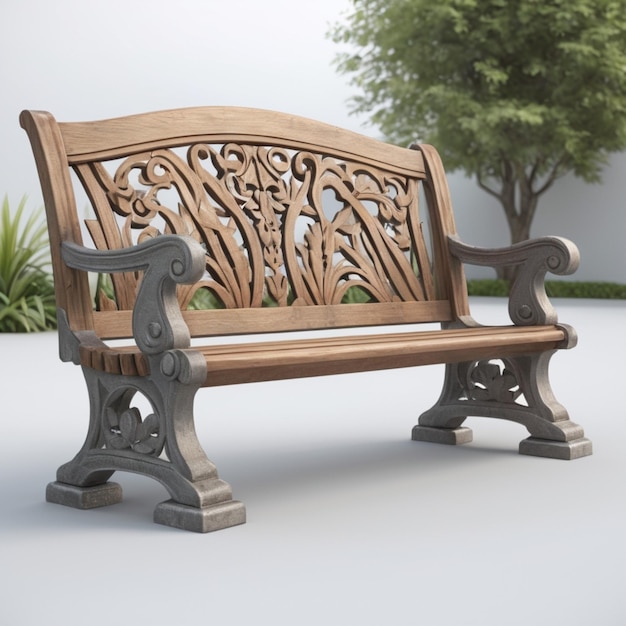 a wooden bench with the word  z  on it