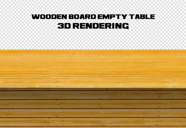 Wooden board empty table