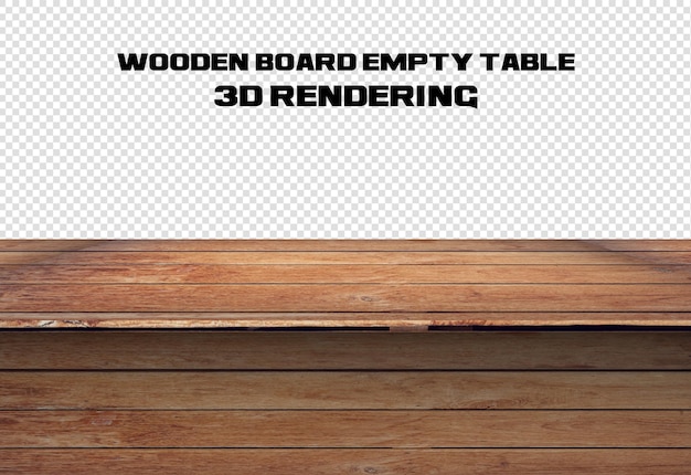 Wooden board empty table