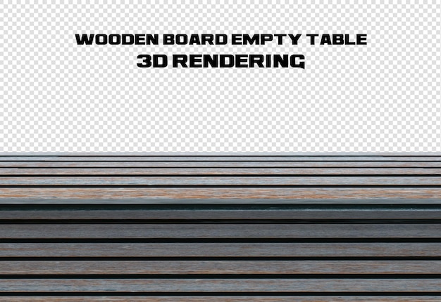 Wooden board empty table