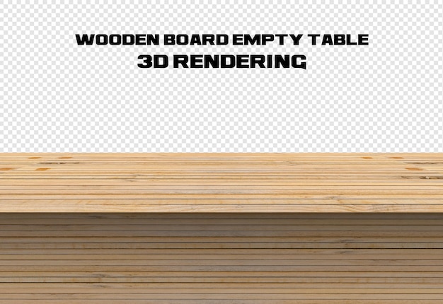 Wooden board empty table