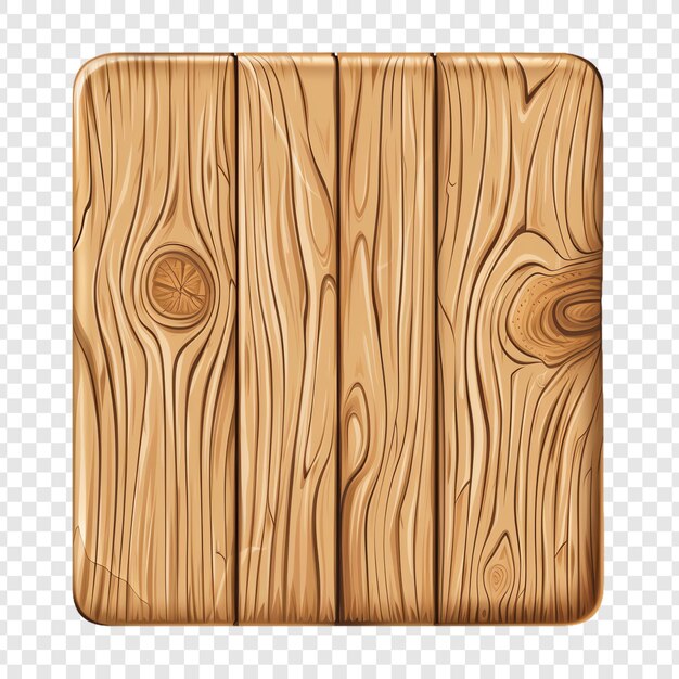 PSD wooden board with a tree on a transparent background